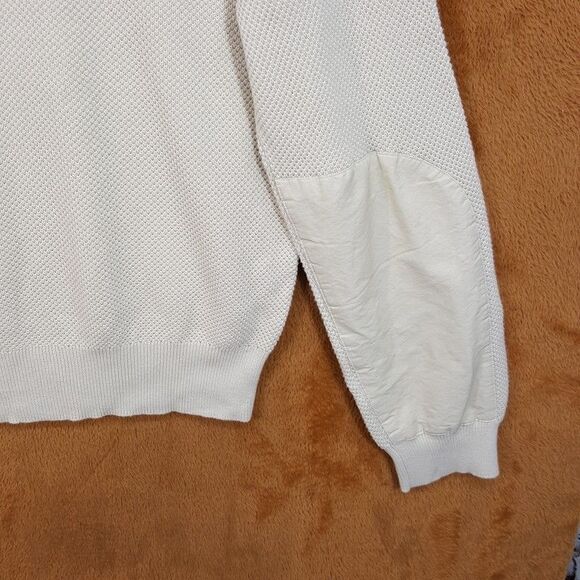 RAG & BONE Sweater Mens Medium Cream Waffle Knit Washed Dexter Crew $268 - Picture 5 of 7
